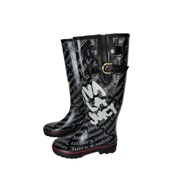 Juicy Couture Shoes - VTG Y2K Juicy Couture Viva La Juicy Signature Rubber Rain Boots Women's …